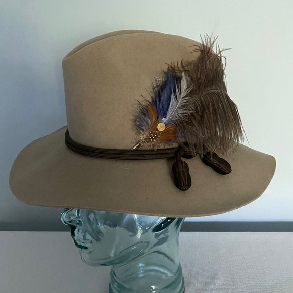 Hat Feather Headband, Tiger of Sweden Hat, Size 6 7/8, Fedora